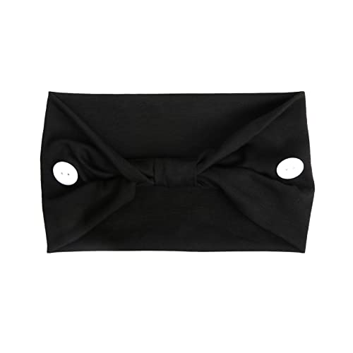 Huachi Headbands with Mask Buttons - No Slip Elastic Ear Protection Women Men, Pack of 4