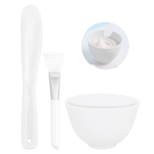 FERCAISH 3Pcs White Silicone Face Mask Mixing Bowl Set