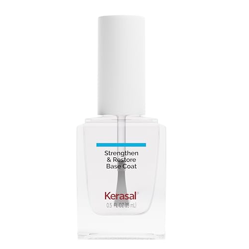 Kerasal Nail Strengthen & Restore Base Coat with Hydrolyzed Keratin and Hyaluronic Acid, .5 Oz