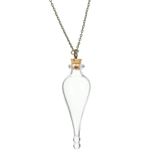 TEHAUX Mini Glass Bottle Necklace with Cork - DIY Keepsake Pendant