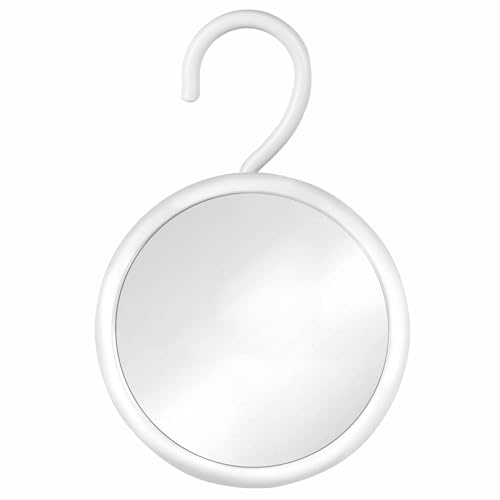 MIRRORVANA White Fogless Shower Shaving Mirror - 6.7 Inch, Hangable & Shatterproof