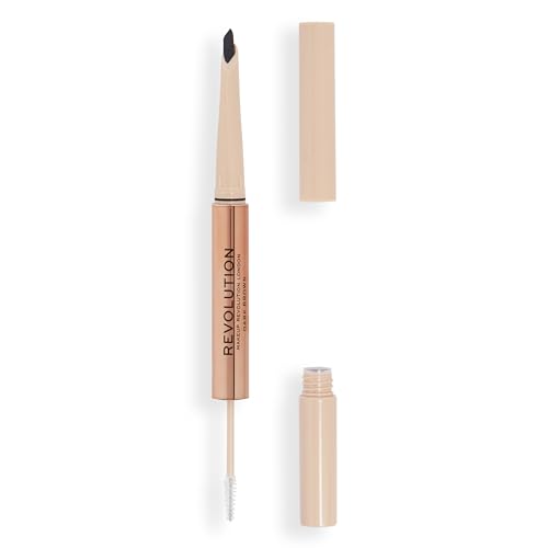 Revolution Fluffy Brow Filter Duo Dark Brown 1 Count - Eyebrow Pencil & Gel