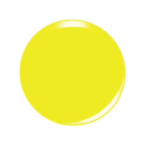 Kiara Sky Dip Powder - New Yolk City D443 - Vibrant Neon Yellow Nail Color