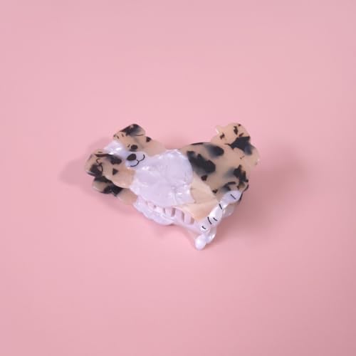 S14 Australian Shepherd Dog Hair Clips - Small Acetate Claw Clips for Women