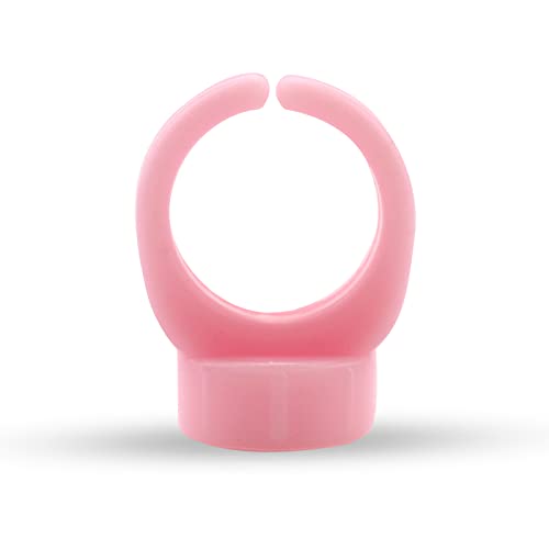 MARLLOGIVA 100pcs Pink Silicone Pigment Rings for Microblading & Tattoo Ink Holders