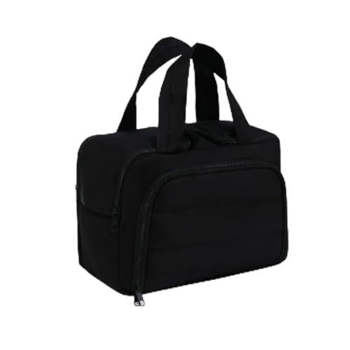 Large Travel Toiletry Bag for Women - Black Nylon Makeup Organizer