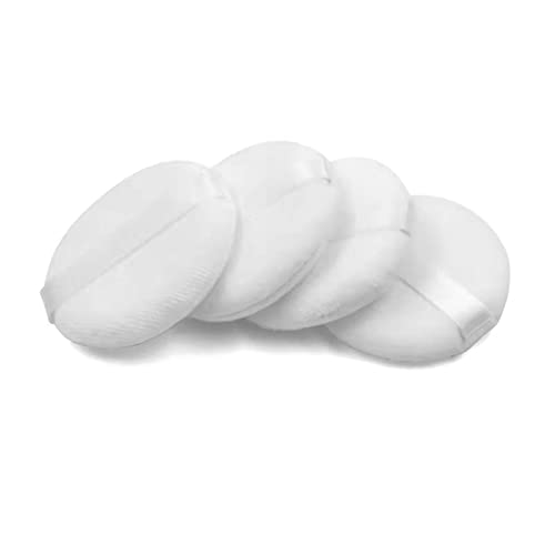 Zvrlampro 4-Pack Cotton Powder Puffs – 3.15 Inch Soft Makeup Sponges for Face & Body