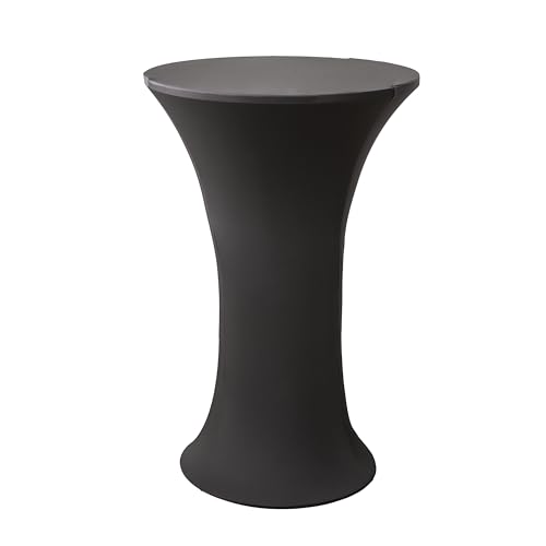 Black Spandex Cocktail Tablecloth 24x43 Inch Fitted Cover