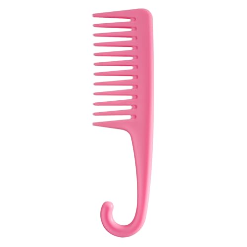 Wapodeai Wide Tooth Comb for Curly Hair - Pink Shower Comb