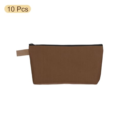 uxcell Canvas Makeup Bags - 10 Pcs Blank DIY Cosmetic Zipper Pouches