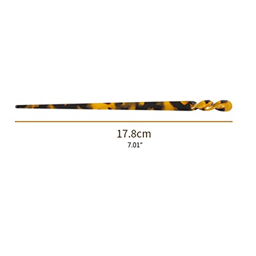 6 Pack Acetate Hair Sticks - Leopard & Tortoise Shell Hairpins