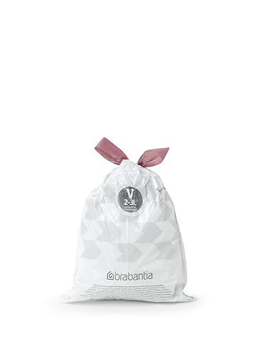 Brabantia PerfectFit Size V Trash Bags - 40 Thick Liners with Drawstring