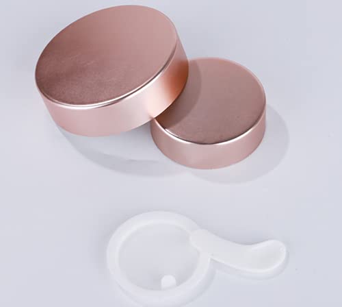 4-Pack 2oz Pink Glass Cosmetic Jars with Rose Gold Lids - Refillable