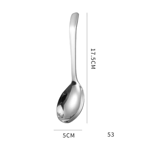 GSHLLO Stainless Steel Deep Bowl Soup Spoons - Set of 4, 17.5cm