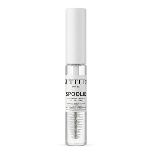 Kuttura Cold-Pressed Castor Oil for Eyelashes & Brows with Spoolie, 10mL