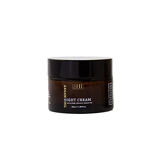 Om She Aromatherapy Argan Night Cream - Organic Nourishing Face Moisturizer, Hydrating & Softening, 1.69 fl oz