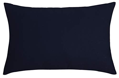 TangDepot 100% Cotton Dark Navy Throw Pillow Cover 12x20