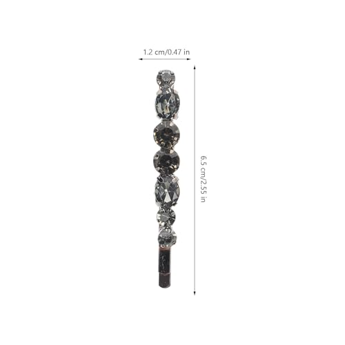 Lurrose Black Rhinestone Bobby Pins 2-Pack Elegant Hair Accessories