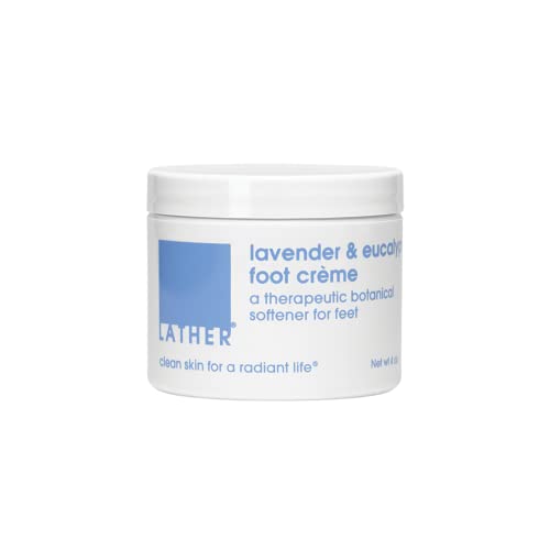 LATHER Lavender & Eucalyptus Foot Cream for Cracked Heels – Moisturizing 4 oz