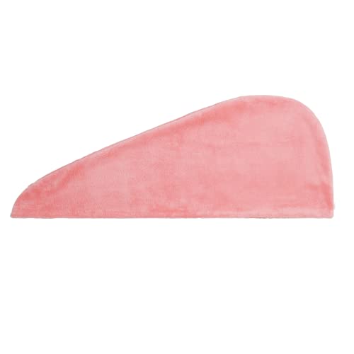 Pink Microfiber Hair Towel Wrap with Buttons - One Size Turban for Drying Hair