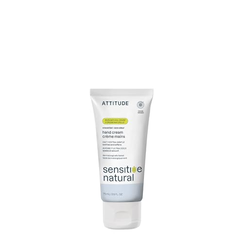ATTITUDE Hand Cream for Sensitive Skin, EWG Verified, Vegan, 2.5 Fl Oz