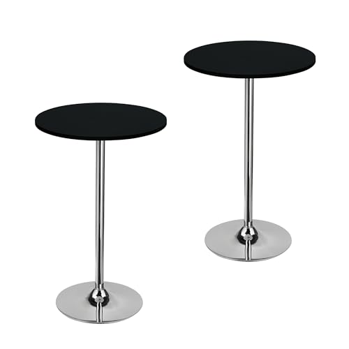 30 Inch Black Fitted Tablecloth - 2 Pack Stretch Spandex Covers