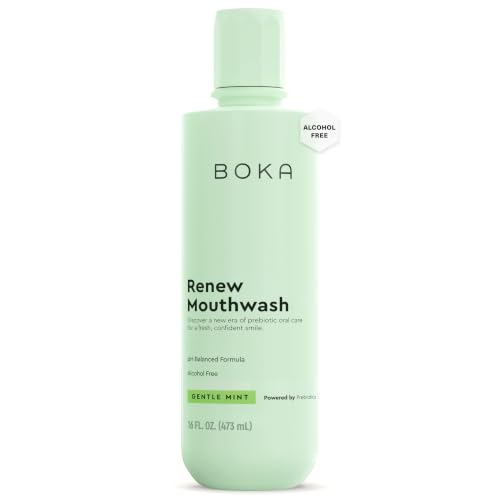 Boka Renew Gentle Mint & Lemongrass Mouthwash 16 fl oz – 1 Pack, pH-Balanced, Fluoride-Free