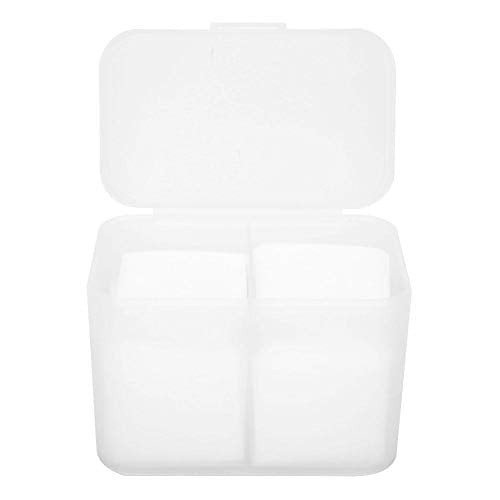TMISHION 2-Grid Nail Art Storage Box with Individual Lids, Transparent