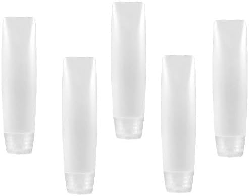 GANPUB 5 Pcs Travel Refillable Toothpaste Tubes 1oz - Small Squeeze Dispensers for Toiletries