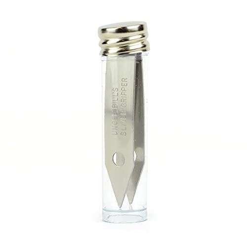 Uncle Bill's Silver Gripper Tweezers - Precision Stainless Steel, Reusable, USA-Made