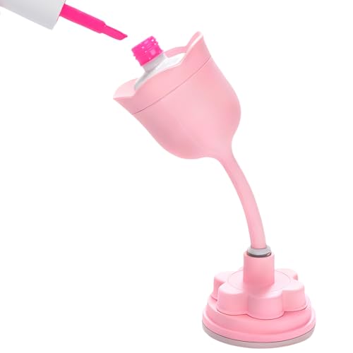 SAVILAND Rotatable Nail Polish Holder with Silicone Petal Design for Manicure DIY
