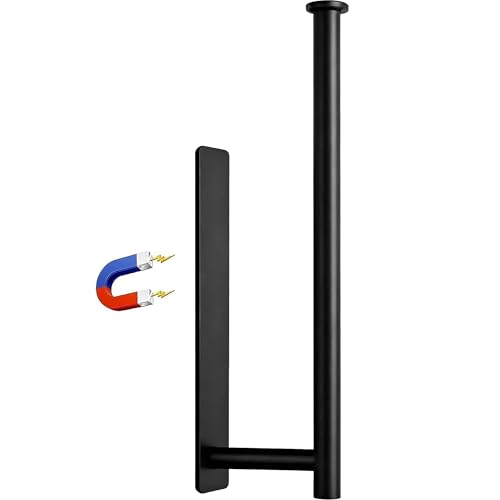 Magnetic Paper Towel Holder - No Drill, Black Stainless Steel