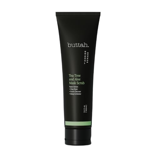 Buttah Skin Tea Tree & Aloe Exfoliating Scrub 3oz - Gentle Cleanser for All Skin Types