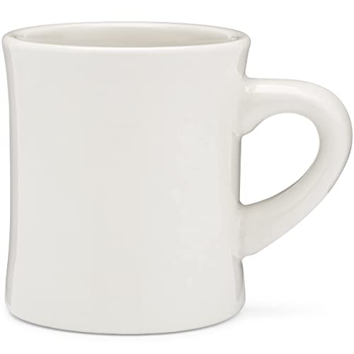 Coletti Retro Diner Mug - Heavy 11 oz Off-White Ceramic Coffee Mug