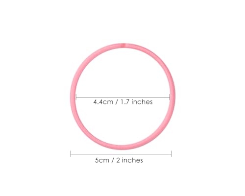 50-Pack Pink Elastic Hair Ties - No Damage Ponytail Holders