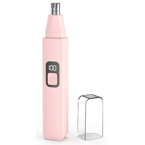 Nose Hair Trimmer Rechargeable Cordless Painless Ear Eyebrow Trimming Tool Dual Edge Blades Razor Easy Cleansing with LED Light for Man Woman