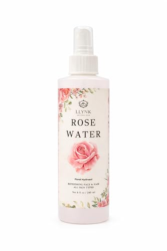 LLYNK Rose Water Facial & Hair Spray - 8 fl oz Alcohol-Free Hydrating Mist