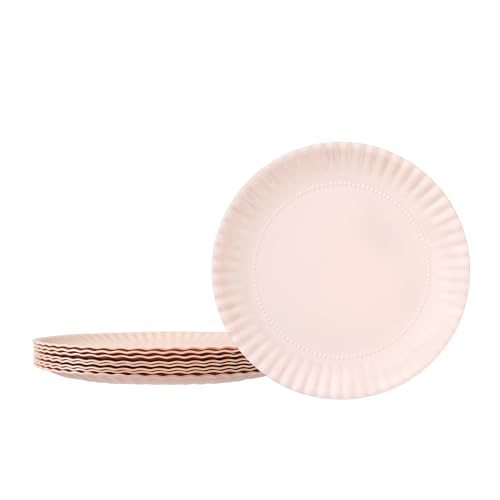 8" Reusable Melamine Plates Set of 8 - Light Pink Party Tableware