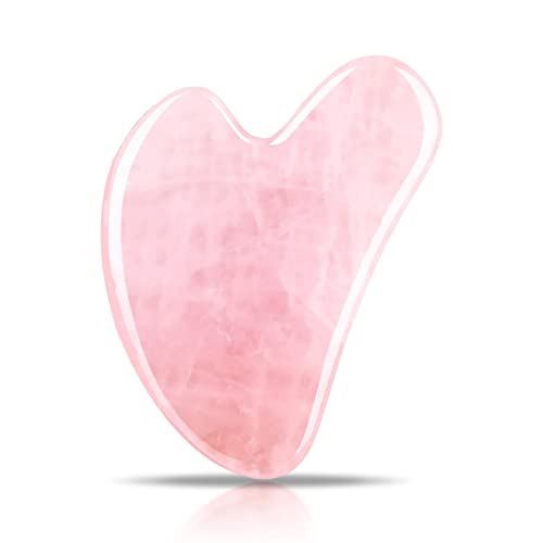 Rose Quartz Gua Sha Tool for Face & Eye - Anti-Aging & Sculpting