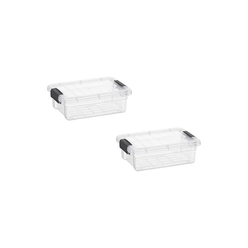 Superio Mini Plastic Storage Bin - 2 Pack Crayon Box Organizer