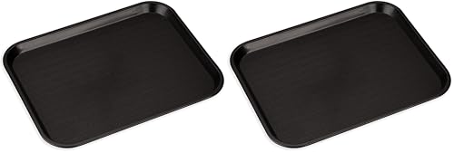 Carlisle Café Fast Food Tray, 14" x 18", Black - Pack of 2
