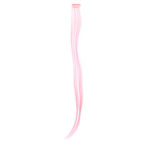 SWACC Pink 12-Piece Clip-In Hair Extensions for Women, Straight Synthetic Highlights