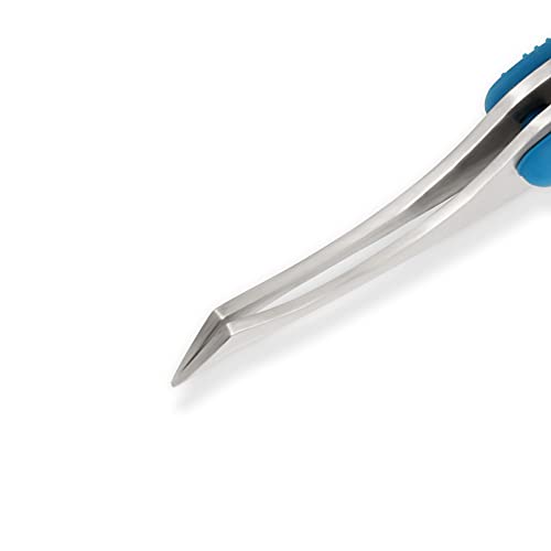 Dritz 4-Inch Soft Grip Tweezers with Sharp Angled Tips