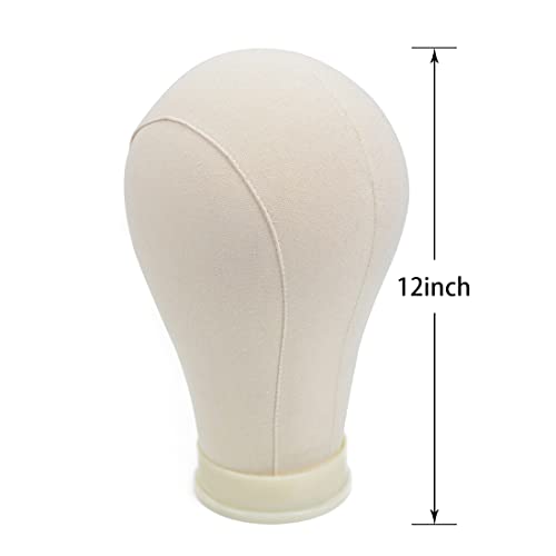 22 Inch Canvas Wig Block Head with C-Stand and Styling Accessories Kit