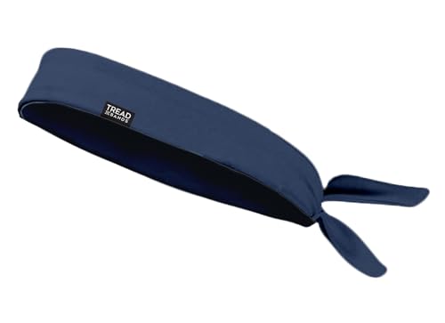 TreadBands Low Profile Tieback Headband Navy Blue Non-Slip Sweat-Resistant