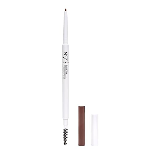 No7 Ultra Precise Brow Pencil - Light Brown, Waterproof Retractable Tip