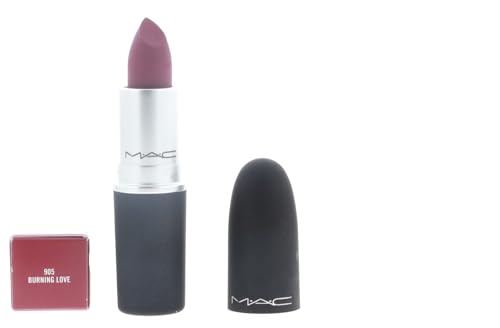 MAC Powder Kiss Lipstick - Burning Love Deepened Red Wine Matte