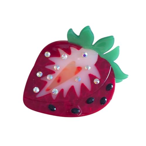 Cute Strawberry Hair Claw Clip - Durable Acetate Fruit Hair Accessory