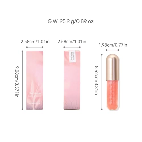 KISSIO Lip Plumper Gloss Dogwood - Moisturizing, Cooling, Cruelty-Free, 0.19 oz