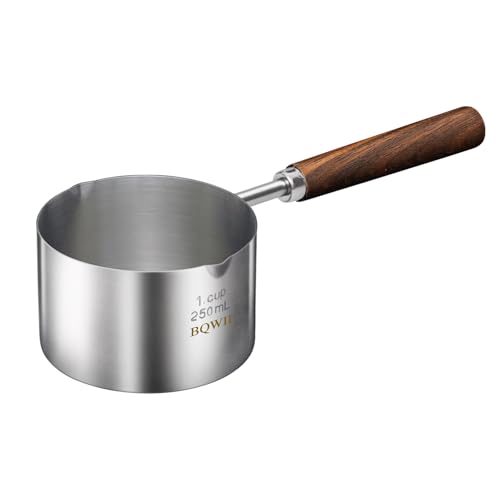 Stainless Steel Mini Pot - 8.5oz Butter & Milk Warmer with Dual Spouts